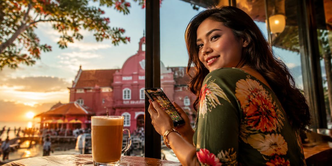 Pengguna Malaysia mengakses gw99 melalui telefon pintar di Melaka